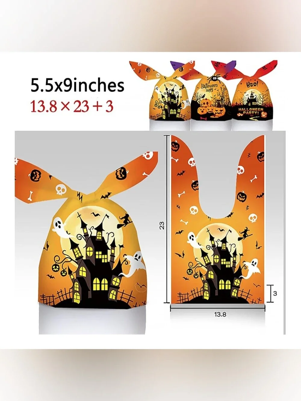 100Pcs Halloween Treat Bags